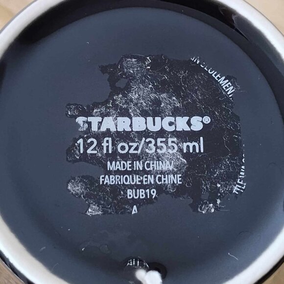 Starbucks 2019 Black Mirrored Ceramic Travel Tumbler 12oz - Picture 6 of 6